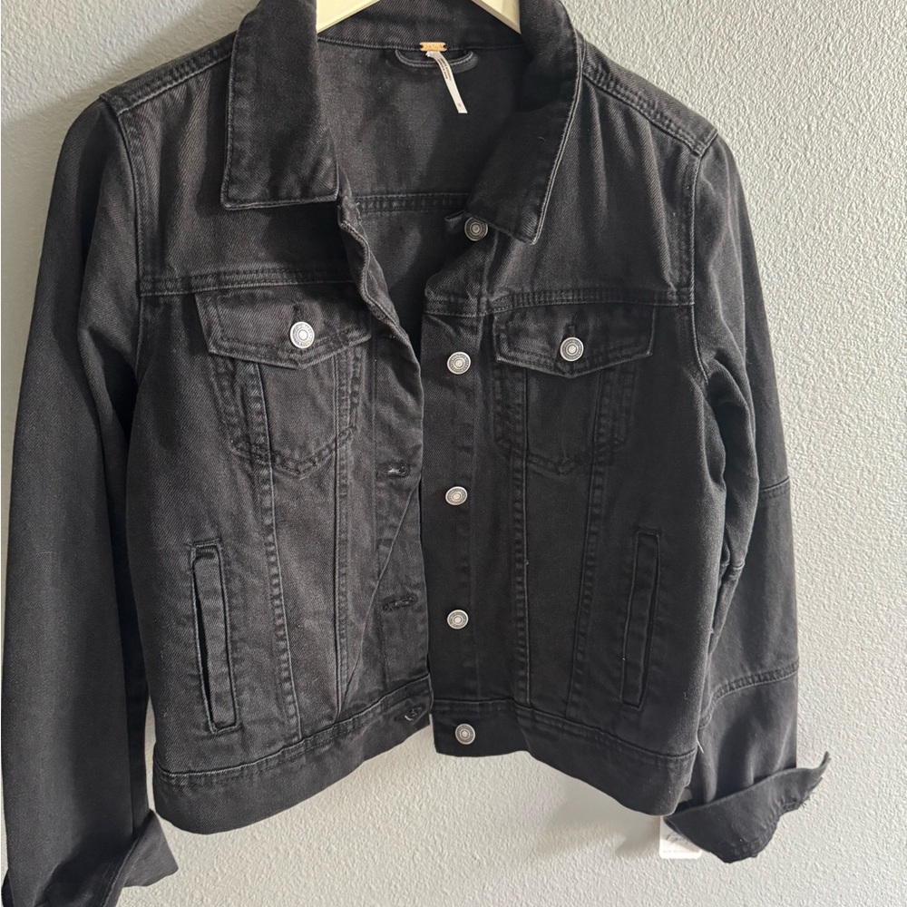 Free People Black Jean Jacket
